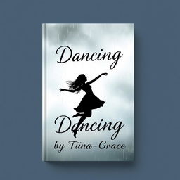 A captivating book cover design featuring the silhouette of a teenage girl gracefully dancing in the rain