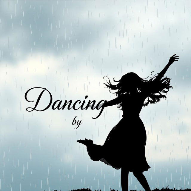 A captivating book cover design featuring the silhouette of a teenage girl gracefully dancing in the rain