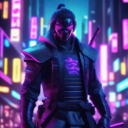 Generate a detailed image of a futuristic Cyberpunk Samurai