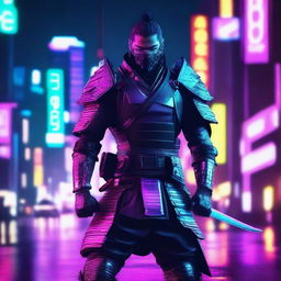 Generate a detailed image of a futuristic Cyberpunk Samurai