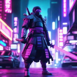 Generate a detailed image of a futuristic Cyberpunk Samurai