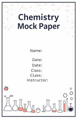 A professionally designed cover page for a Chemistry mock paper