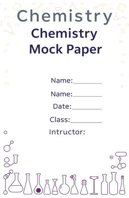 A professionally designed cover page for a Chemistry mock paper