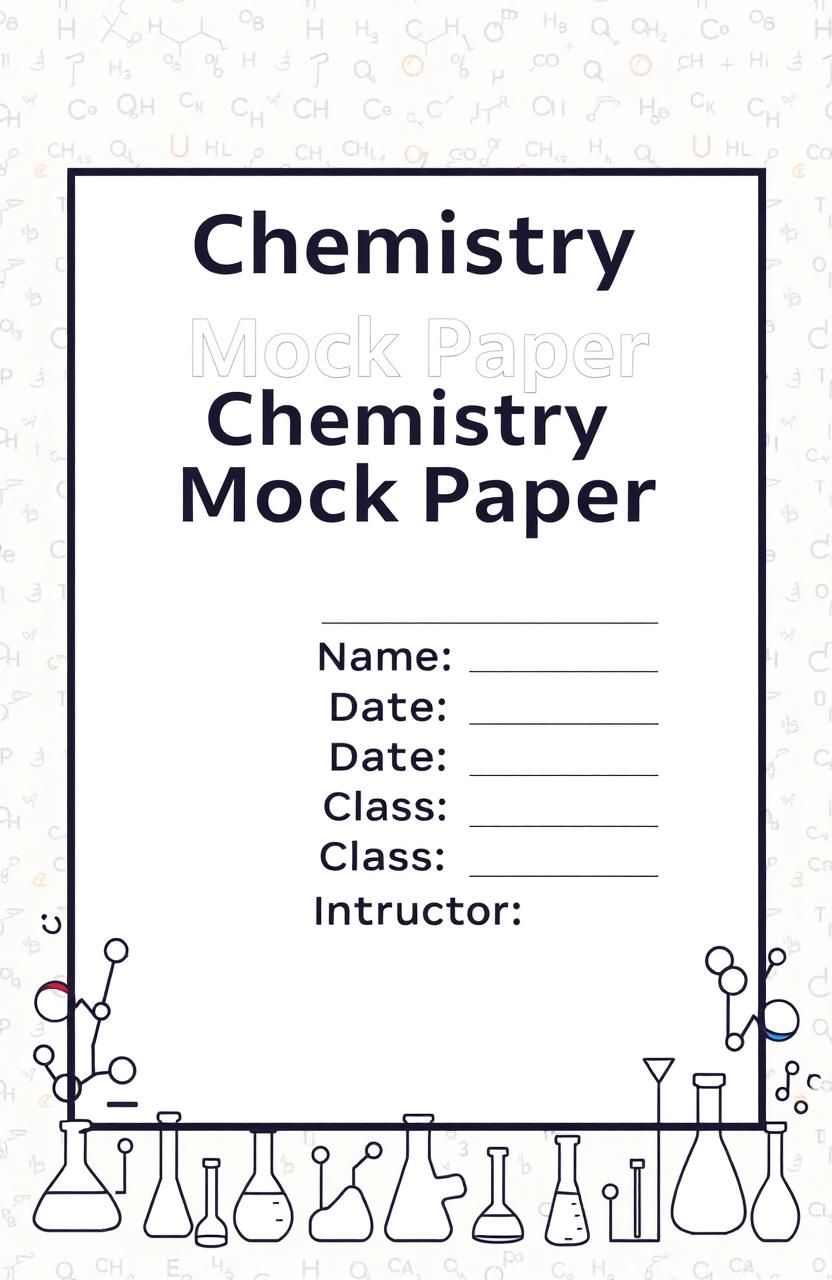 A professionally designed cover page for a Chemistry mock paper