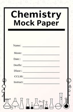 A professionally designed cover page for a Chemistry mock paper