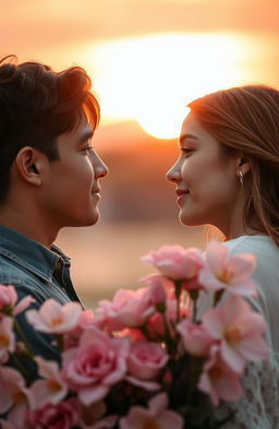 A poignant and emotional scene representing the first tear of love