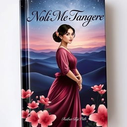 A unique book cover for 'Noli Me Tangere' featuring a hauntingly beautiful depiction of a young woman in traditional Filipino attire, standing with a contemplative expression