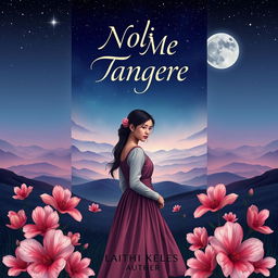 A unique book cover for 'Noli Me Tangere' featuring a hauntingly beautiful depiction of a young woman in traditional Filipino attire, standing with a contemplative expression