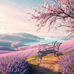 An ethereal, dreamlike landscape with soft colors and gentle lighting