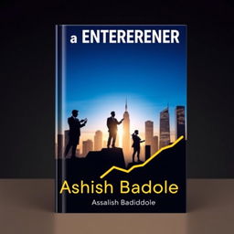 A striking book cover design featuring the silhouettes of iconic CEOs and entrepreneurs confidently standing atop a rising line graph or bar chart, symbolizing growth and achievement