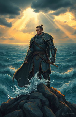 A powerful depiction of a warrior who embodies resilience in the face of anxiety disorder