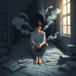 A visual representation of anxiety disorder, illustrating the internal struggle and feelings associated with it