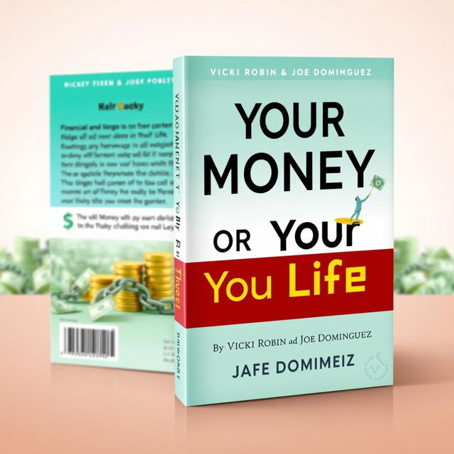 Create a visually striking and engaging book cover design for the financial self-help book titled 'Your Money or Your Life' by Vicki Robin and Joe Dominguez