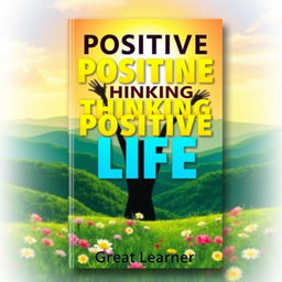 A vibrant book cover design for the title "Positive Thinking, Positive Life" by Great Learner
