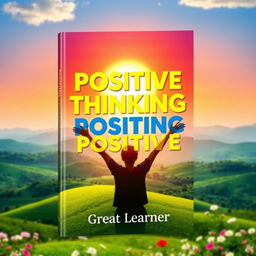 A vibrant book cover design for the title "Positive Thinking, Positive Life" by Great Learner