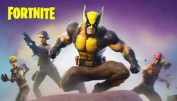 Create an ultra-HD, clickable Fortnite-themed YouTube thumbnail, featuring a dynamic close-up of Wolverine amid vibrant, colourful splashes