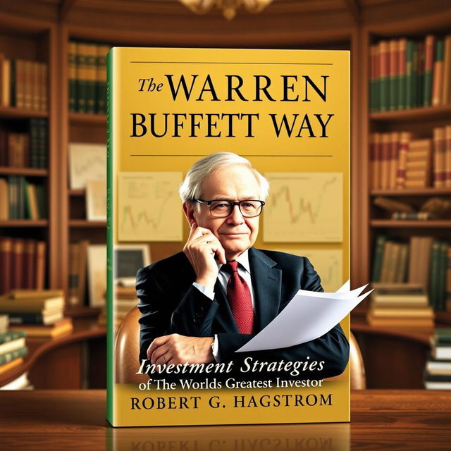 A beautifully designed book cover for 'The Warren Buffett Way' by Robert G