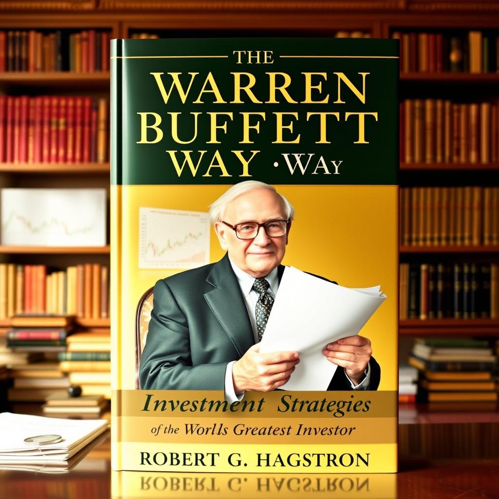 A beautifully designed book cover for 'The Warren Buffett Way' by Robert G