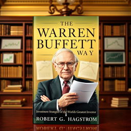 A beautifully designed book cover for 'The Warren Buffett Way' by Robert G