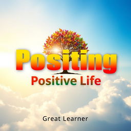 A striking book cover design for the title "Positive Thinking Positive Life" by Great Learner