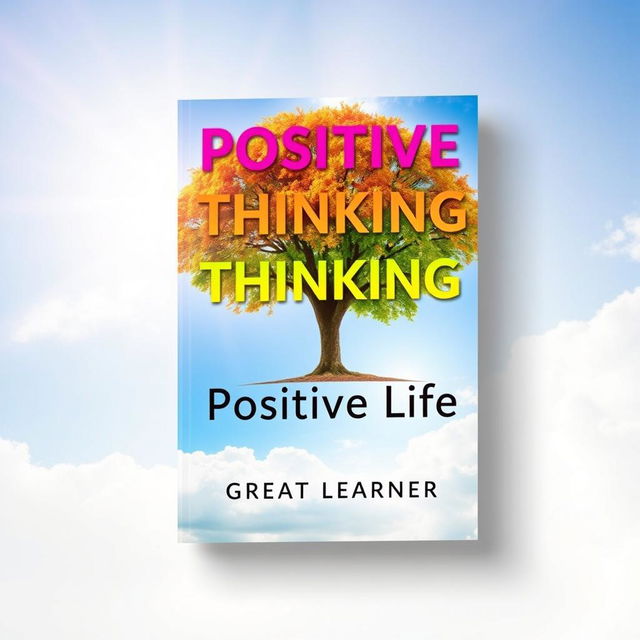 A striking book cover design for the title "Positive Thinking Positive Life" by Great Learner