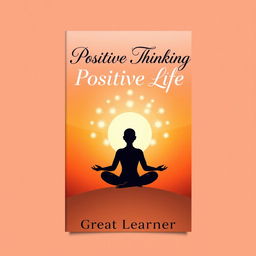 An inspiring book cover design for the title "Positive Thinking Positive Life" by Great Learner