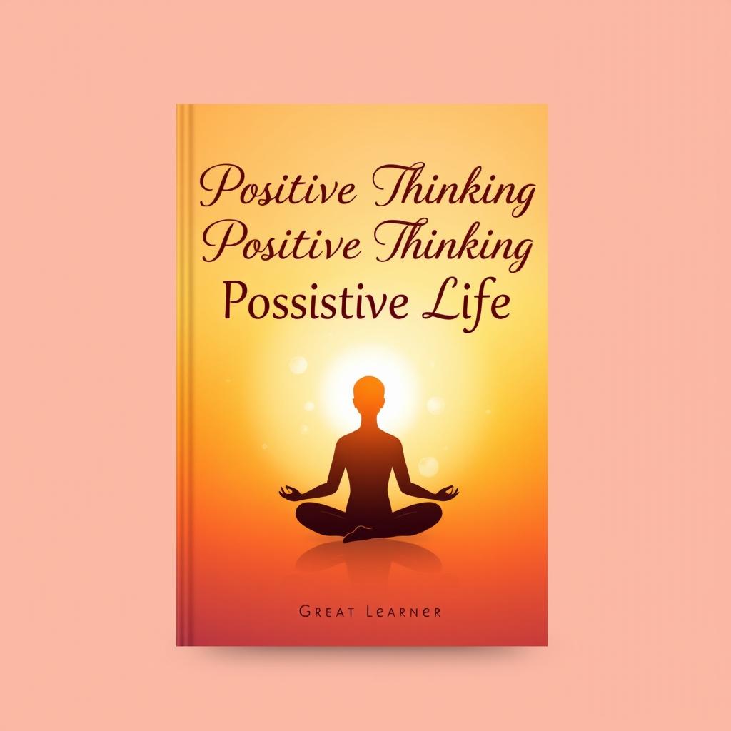 An inspiring book cover design for the title "Positive Thinking Positive Life" by Great Learner