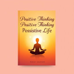 An inspiring book cover design for the title "Positive Thinking Positive Life" by Great Learner