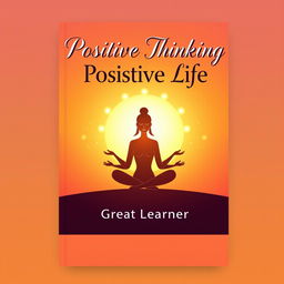 An inspiring book cover design for the title "Positive Thinking Positive Life" by Great Learner