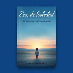 Design a poignant book cover for 'Ecos de Soledad: La Búsqueda del Amor Perdido', capturing the essence of a lonely child's life