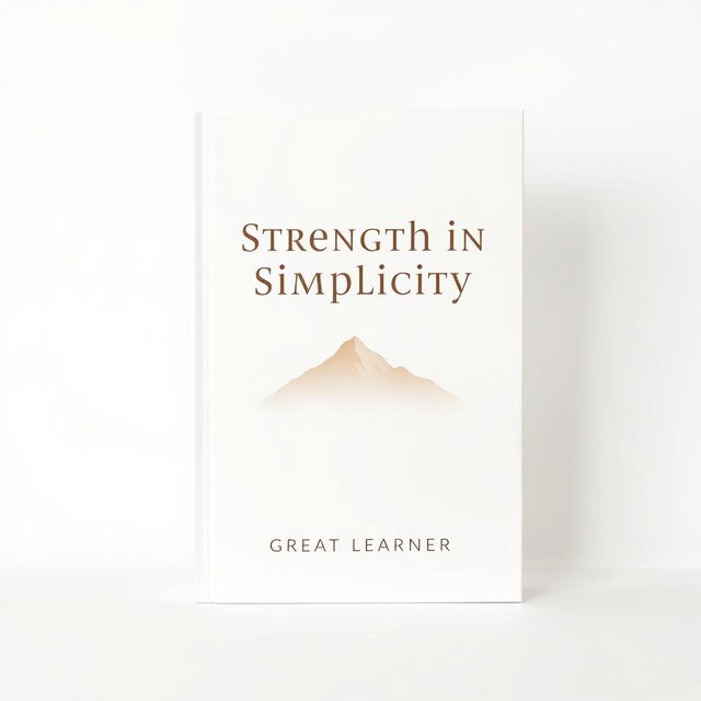 A minimalist book cover design for the title "Strength in Simplicity" by Great Learner