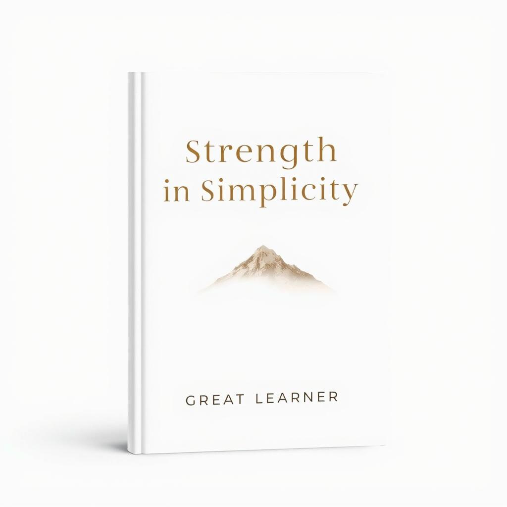 A minimalist book cover design for the title "Strength in Simplicity" by Great Learner