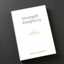 A minimalist book cover design for the title "Strength in Simplicity" by Great Learner