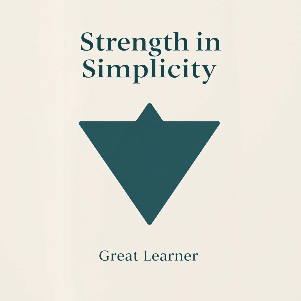 A sophisticated book cover design for the title "Strength in Simplicity" by Great Learner