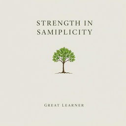 A refined and elegant book cover design for the title "Strength in Simplicity" by Great Learner