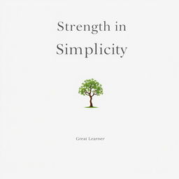 A refined and elegant book cover design for the title "Strength in Simplicity" by Great Learner