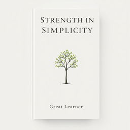 A refined and elegant book cover design for the title "Strength in Simplicity" by Great Learner