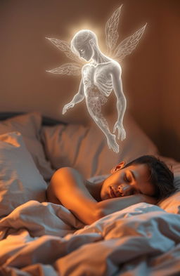 A young man peacefully sleeping on a bed, surrounded by soft pillows and a cozy blanket
