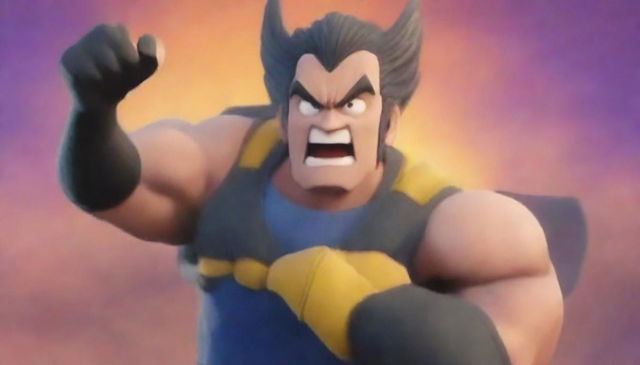 Design a 32k ultra-HD, Fortnite-themed YouTube thumbnail, highlighting a dynamic close-up of Wolverine and Goku.