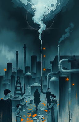 A hauntingly evocative artwork representing the Bhopal tragedy, capturing the devastating impact of the gas leak disaster