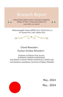 A detailed academic research report cover page, featuring the title 'Research Report' prominently at the top