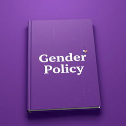 A mock-up of a gender policy book cover featuring a deep and rich purple background