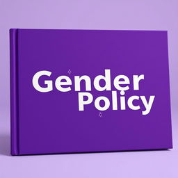 A mock-up of a gender policy book cover featuring a deep and rich purple background