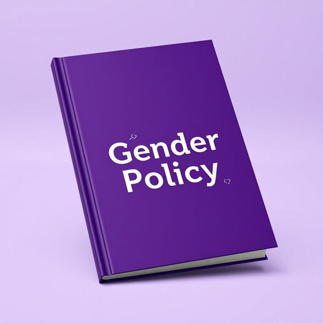 A mock-up of a gender policy book cover featuring a deep and rich purple background