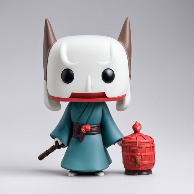 A Funko Pop vinyl figure of Kaonashi from Spirited Away on a white background.