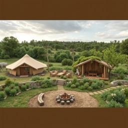 An inexpensive, budget eco-friendly design for a rustic permaculture tourism center set on a 2-acre farm