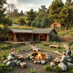 An inexpensive, budget eco-friendly design for a rustic permaculture tourism center set on a 2-acre farm