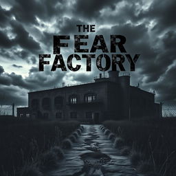 A chilling and atmospheric book cover for "The Fear Factory