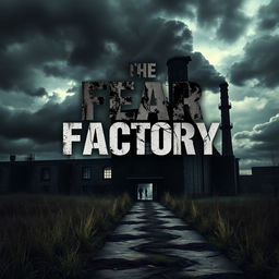 A chilling and atmospheric book cover for "The Fear Factory
