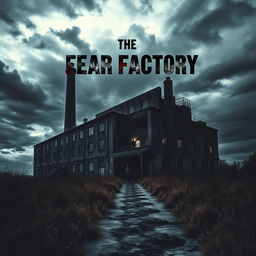 A chilling and atmospheric book cover for "The Fear Factory